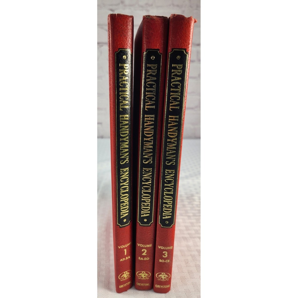 1965 Practical Handyman's Encyclopedia 3 Volume Set DIY Vintage Mancave Decor
